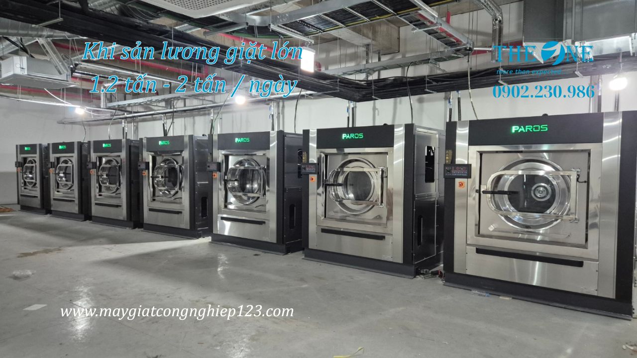 ử dụng máy giặt công nghiệp 100kg khi sản lượng giặt lớn